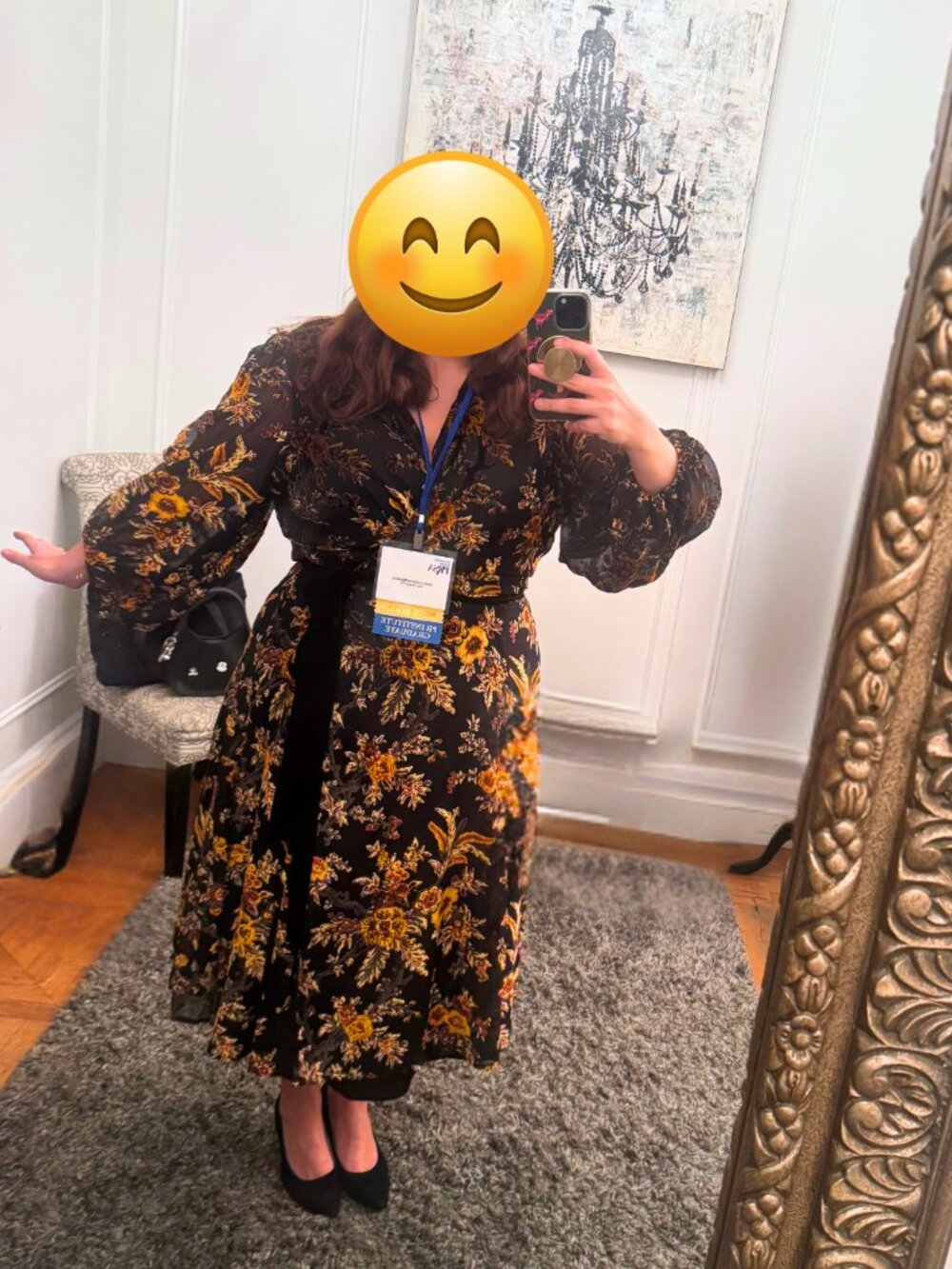 🍂 Hutch Anthropologie Velvet Burnout Midi Wrap Dress 3X 🍂